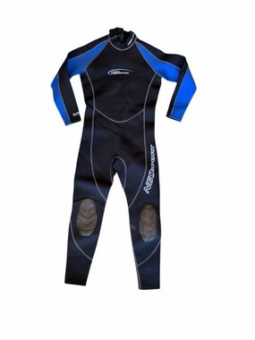 Black Neoprene Jacket with Exposed Silver Zipper and Interior Size Label